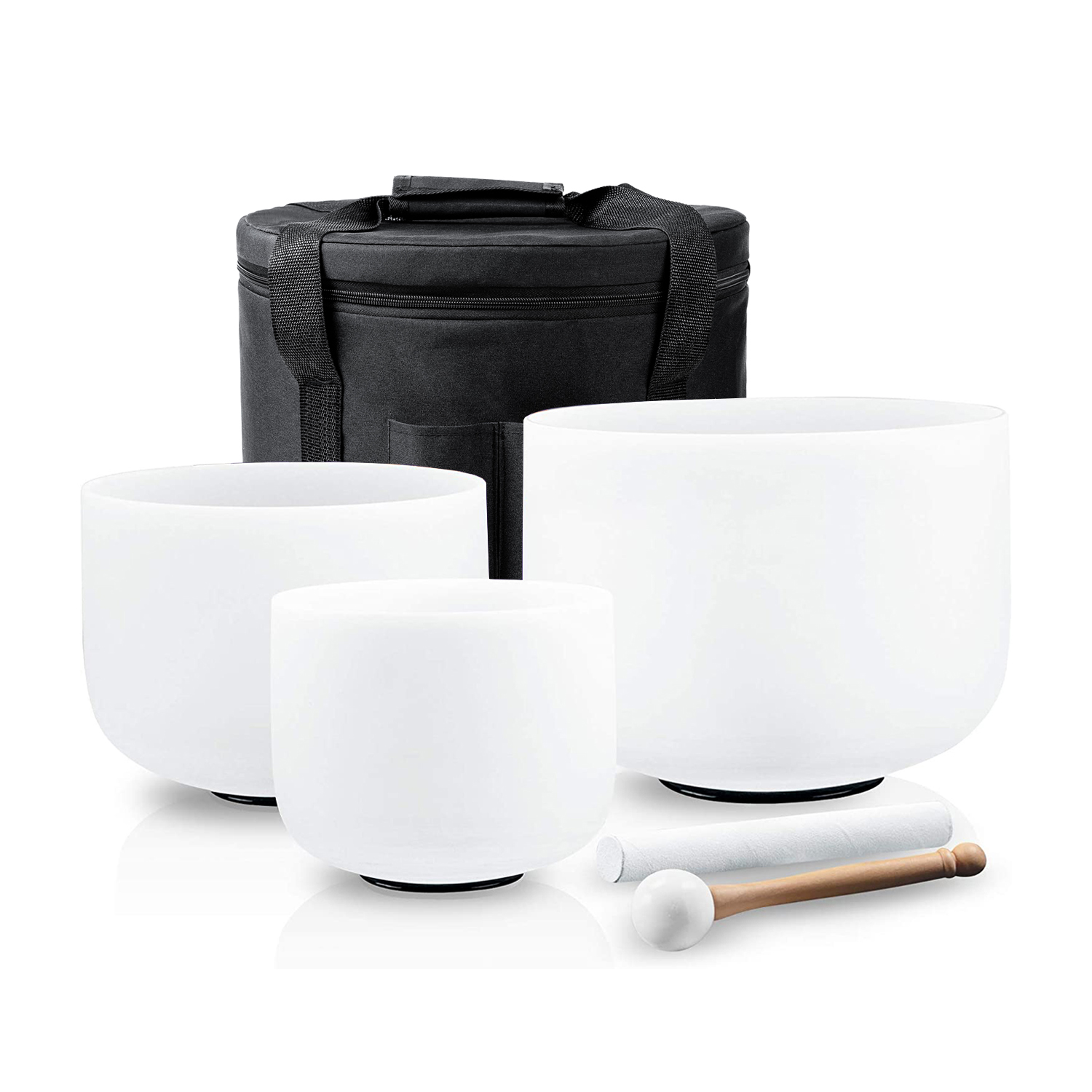 Healing Crystal Set - ชุดขันคริสตัลควอตซ์แบบฝ้า 440/432hz ขนาด 7-11 นิ้ว ยี่ห้อ