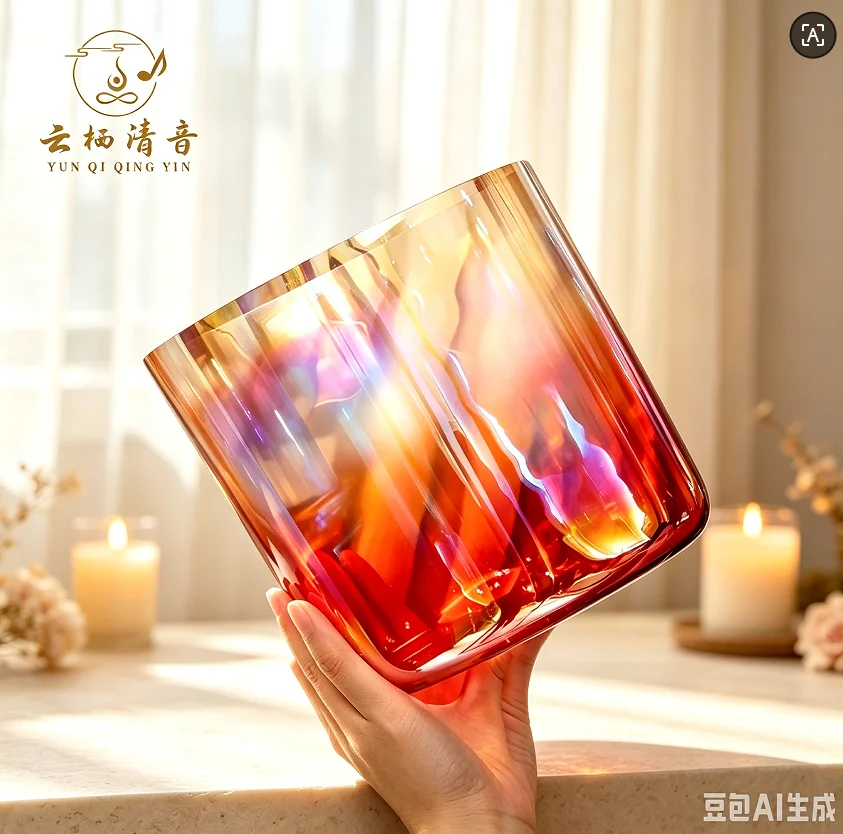 Healing Crystal Set - ชุดขันคริสตัลควอตซ์ใสสีแดง YUNQIQINGYIN CrystalSoul Classic Seven Chakras
